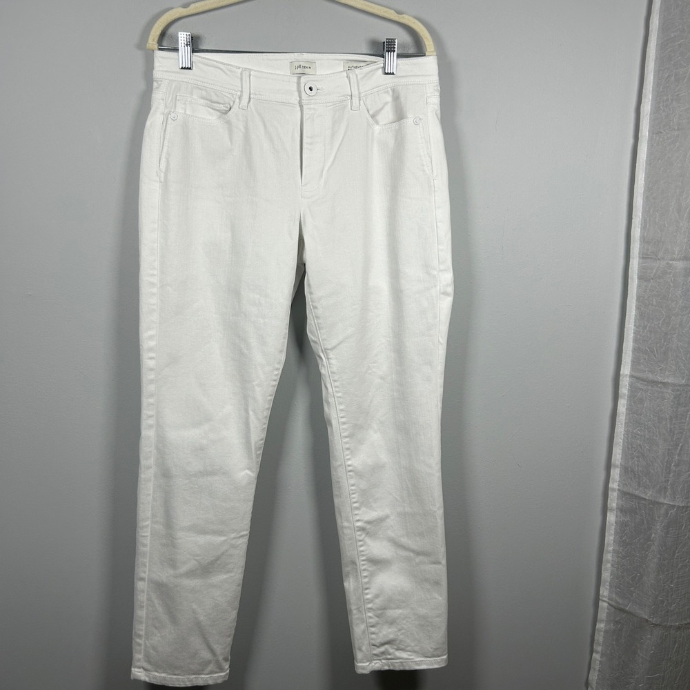 J. Jill Authentic Fit Slim Ankle Denim Jeans Women's 8 White Stretch Coastal